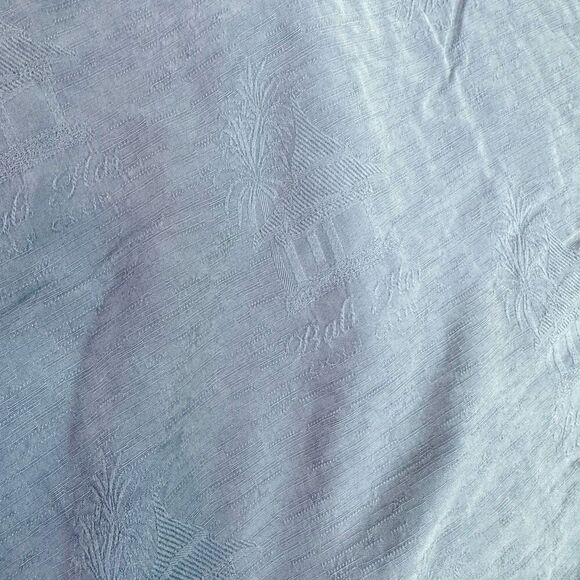 Hilo Hattie Shirt Men Large Blue Silk Button-Down Short-Sleeve Hawaiian Coastal - Picture 8 of 9